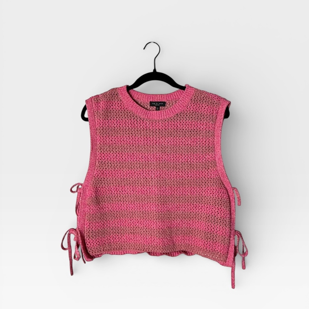Rag and Bone Carson Tank Top Pink Tie Size XL (K)